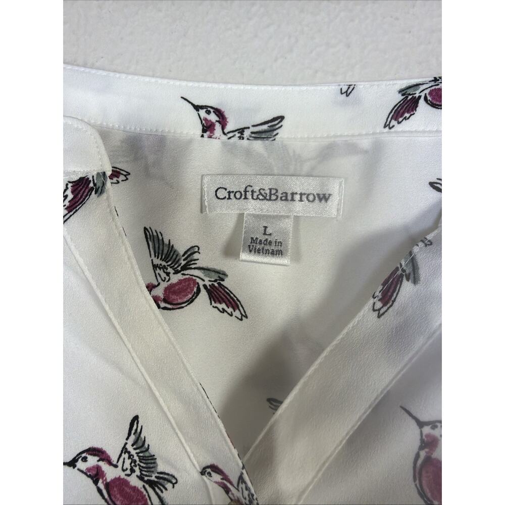 Croft & Barrow humming bird Large Blouse Shirt Top bohemian cottagecore NWT - Picture 8 of 13